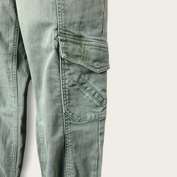 WHBM Blanc Olive Green Slim Ankle Utility Jeans Size 6R - Picture 8 of 10